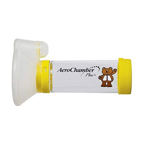 Aerochamber Plus spacer device, Child, Meduim, Yellow,with face mask, Latex free by Spacer Device