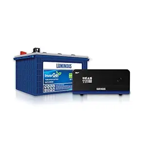 Luminous Inverter & Battery Combo for Home, Office & Shops (Zelio+ 1100 Pure Sine Wave Inverter, InverGel 18000 150 Ah Gel Tubular Battery), Blue