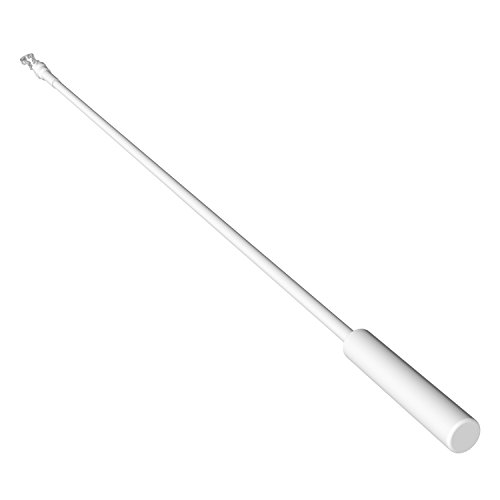 Flairdeco 51011003-1001 Schleuderstab / Gardinenstab mit Griff aus Metall / Kunststoff, 100 cm, weiß