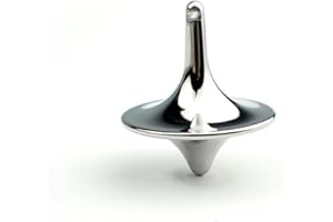 ZGLUZP Silver Accurate Spinning Top,Portable Precision Metal Spinner Top Premium Exquisite Perfect Balance Desktop Gyro Vintage Totem Spinning Top Desk Little Fidget Decoration,Spinning Tops