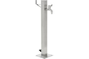 vidaXL Fontanella a Colonna Acciaio Inox 65 cm Quadrata Irrigazione Giardino