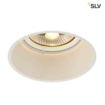 SLV Encastré LED HORN-T | Rond, Blanc |Projecteur de Plafond Variable, Eclairage Intérieur | Spots LED, Plafonnier, Spot Encastrable | Spots de Plafond, 1 Lampe | GU10 QPAR51, EEC E-A++