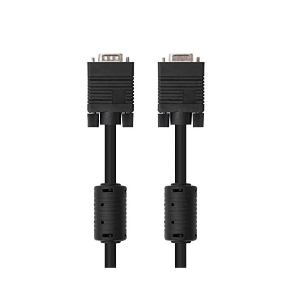 NanoCable 10.15.0202 - Cable SVGA con ferrita de alta calidad para monitor, proyector y PC, HDB15/M-HDB15/H, negro, 1… - Image 3