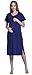 Happy Mama. Women's Maternity Nursing Breastfeeding Nightdress Shirt Gown. 389p (Navy, UK 10, M)