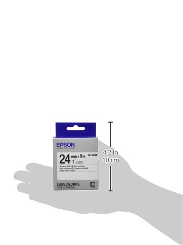 Epson Cinta est  ndar - LK-6WBN est  ndar negra blanca 24 9 cinta para impresora de etiquetas - Cintas para impresoras de etiquetas  Negro sobre blanco  LabelWorks LW-1000P LabelWorks LW-600P LabelWorks LW-700 LabelWorks LW-900P  Ampolla  2 4 cm  9 m 