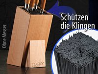 TokioKitchenWare Universal-Messerblock aus Holz mit Borsteneinsatz - 4