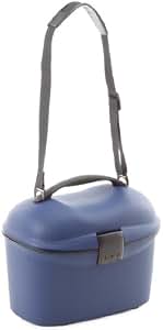 Trendyshop365 Beautycase Aus Hartschale – Blauer Kosmetikkoffer, Ca. 34x26x17 Cm, 14 Liter, Mit Trennplatte