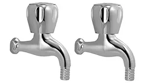 Essco Jaquar SQT-511AKN Brass Tap Washing Machine Bib Cock (Chrome, Set of 2)