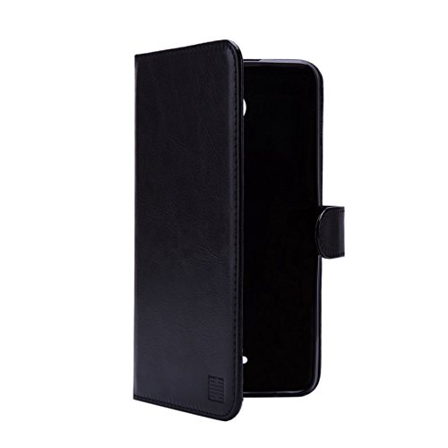 32nd   Funda Flip Carcasa de Piel Tipo Billetera para Alcatel Pixi 4  6   Pantalla de 6 pulgadas  version 3G SOLO  Ref del modelo empieza por OT-8050  con Tapa y Cierre Magn  tico y Tarjetero - Negro