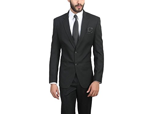 ManQ Black Slim Fit Formal/Party Men's Blazer