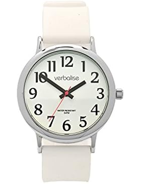 Verbalise einfach zu sehen, Herren Wasserdicht bis 5ATM sehen, mit Weiß Silikon Strap