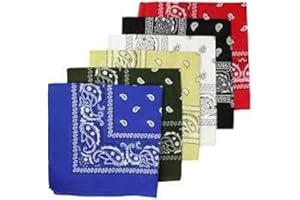 Boolavard 100% algodón 1pcs, 6pcs o 12pcs paquete Bandanas con el color Original de patrón de Paisley de opción sombreros/pelo