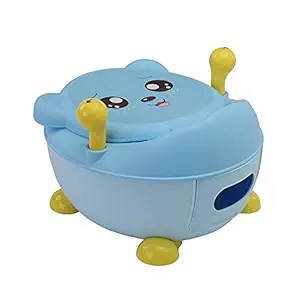 LuvLap Tedclub Baby Potty Training Seat, Potty Pot for babies, Removable Bowl, 1 year & above, With Handles, Suitable for Boy / Girl (Blue)