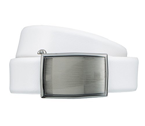 LLOYD Men's Belts leather belt white 6853, Länge:85 cm, Farbe:weiß
