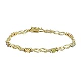  Edles Armband mit Amethyst, Citrin, Peridot, Granat und blauem Topas, 24 Karat Gold Vermeil