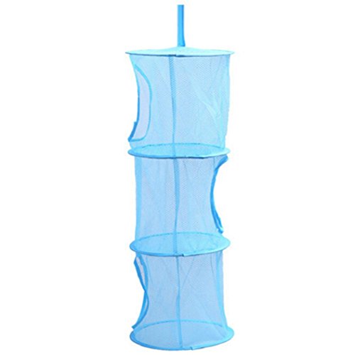 Bluelans® Mesh-hängender Speicher-Korb, 3 Tier zusammenklappbare Network hängend Aufbewahrungstasche für Spielzeug, kleine Kleidung usw.