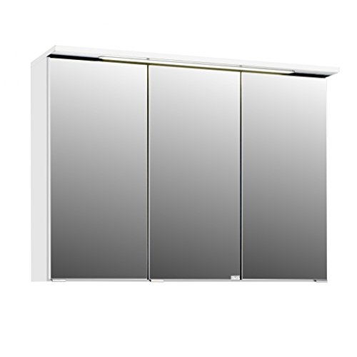 3D Spiegelschrank in 5 verschiedenen breiten Bolina weiss inkl. intergrierter Beleuchtung-Steckdose (breite 90cm)