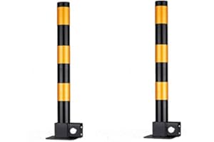 LUEBEL 2X Heavy Duty Parking Restriction Barrier Posts Foldable Car Parking Prevention Bollard Posts for Industrial, Commercial, Private use.