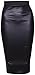 Produktbild Womens Lack-optik Kunstleder Damen Bleistift Enganliegend Stretch Elastischer Bund Wackeln Midirock Übergröße - Schwarz, 48-50