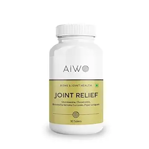 Aiwo Joint Relief | Joint Support Supplement | Glucosamine | Chondroitin | Boswellia Serrata | Curcumin | Piper Longum | 30 Tablets