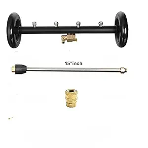 STARQ Dual-Function Undercarriage Cleaner, 16 Inch Surface Cleaner for Pressure Washer, Underbody Car Wash Water Broom with Extension Wand (with Single Rod)