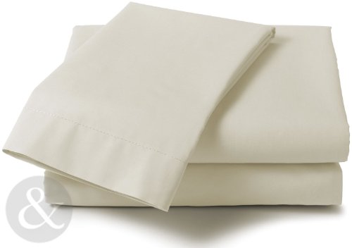 Just Contempo King Size ( kingsize ) Fitted Sheets - Plain Linen Poly Cotton Bedding Bed Fitted Sheet, Beige