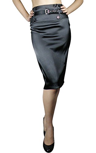 Chic Star PLUS SIZE Retro High Waisted Satin Pencil Skirt (UK20)