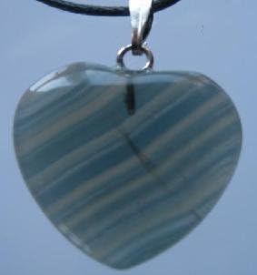 Hand Made Fluorite Semi Precious Stone Heart Pendant - 20mm