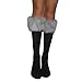 1 Set Of Womens Fashion Faux Fur Socks / Boots Cuffs Cover / Leg Warmers - Black