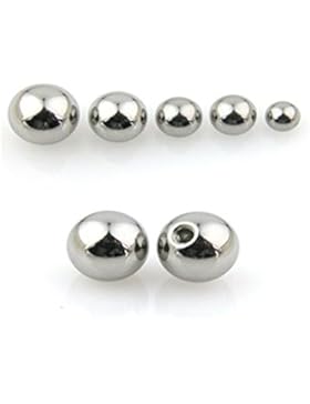 6 Stck. Piercing Ersatzkugeln Kugel Schraubkugel 316L Chirurgenstahl für Gewinde 1,6 mm Grössenwahl