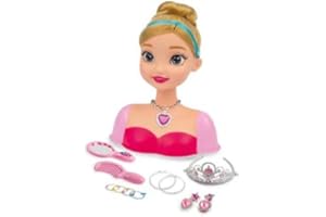 Grandi Giochi - Princess Styling Head Cenerentola, Testa da Acconciare con Accessori Inclusi, GG02996