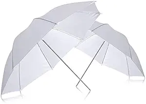 Boltove Professional White Umbrella 100cms 36 inch/91cm for Photography Studio LED Video Light Flash Camera Flash Video (Professional White Umbrella (Set of 2))