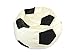 Produktbild kissenwelt.de Sitzsack BEZUG, OHNE FÜLLUNG in Fussball Muster, Weiß-Schwarz, Größe S, Ø 70cm, H50cm