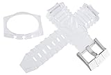 Techno marine orologio da uomo fibbia da polso in acciaio inossidabile di plastica trasparente, 17 mm