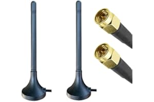2 x UniteCom Mag Mount 4G/5G Terminal Antennas with 3 Meter Cable and SMA Connectors LTE Magnetic Mini Whip Aerials Internal External Waterproof Mobile Broadband Wireless Internet O2 EE Vodafone Three