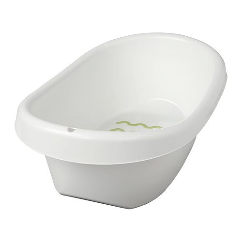 IKEA LATTSAM - Baby bath, white, green