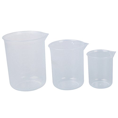 TOOGOO(R) 50 150 250 ml Transparente Kunststoff Labor Messbecher 3 Stk. Messbecher Werkzeug
