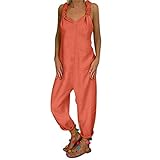 Material:100%Baumwollmischung DIPOLA Damen Overall Sommer Lässig Lätzchen Idyllisch Wind Lätzchen Mode Lässig Einfarbig Einfach Lätzchen Overall