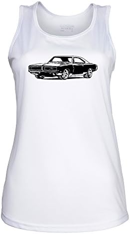1969 Dodge Charger Womans Cool Vest, Wicking Material Retro American Car TS925, XS - 8, Arctic White