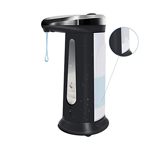 Preisvergleich Produktbild LIGHTOP Automatische Seifenspender 300ml Sensor Seifenspender Energiesparend Infrarot Seifenspender mit Wasserdichter Basis Edelstahl Badezimmer Spender Auslaufsicher