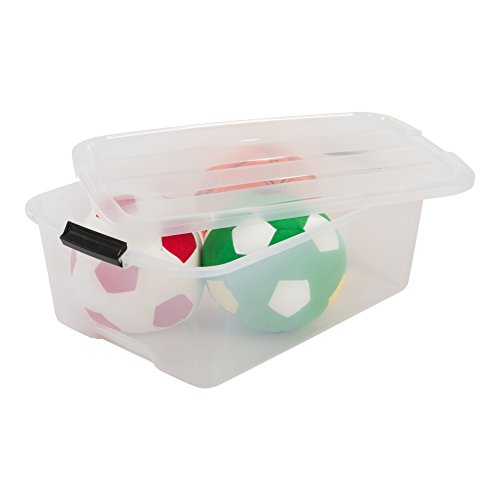 Iris 140065 Aufbewahrungsbox set von 3, Ordnungssystem, Stapelbare mit Handel 30 L, Kunststoffbox mit deckel, transparent - 4