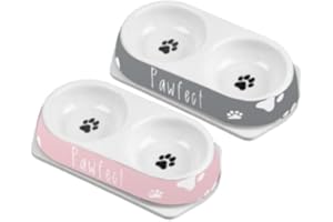 HOS IMPORTS Trendy Pet Double Diner, Easy Clean, Double Use Bowl (Pink)