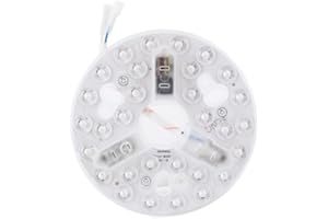 Dpofirs Ventilateur de Plafond de 5,3 Pouces Lumière LED, 3000K 4200K 6500K LED Retrofit Kit Remplacement, 15W 95 à 265V Panneau de Carte Lumineuse Ronde