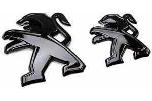 ZZBFEE Autocollant Logo de Voiture pour Peugeot 308/408/508/2008/3008/4008/5008, Emblème Avant et Arrière Élégant Emblème Décoration Extérieur Voiture Accessoires Modifiés, Noir
