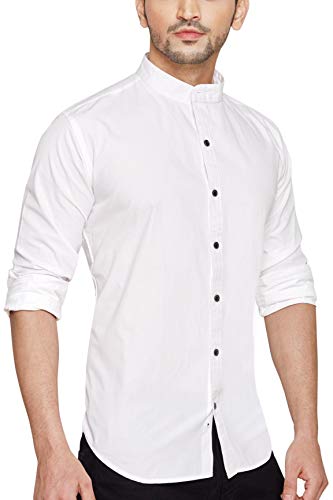 Go Stylish Solid Chinese Collar Casual 