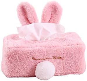 GYPO Car Tissue Box Cute Cartoon Rabbit Design Rectangle Tissue Box Tissue Napkin Case for Home(Red) Hotel Tissue Cover