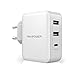 Produktbild USB C Ladegerät RAVPower 30W USB Type-C Ladegerät 3-Port 5V/3A für iPhone X,iPhone 8/Plus,iPad Pro 2017 und andere USB Geräte weiß
