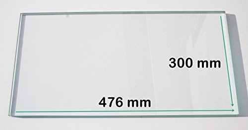 Khlschrank Einlegeboden / Glasplatte / Gemsefach  Klarglas 4 mm dick  476 mm x 300 mm - Direkt vom Glasereifachbetrieb!!!