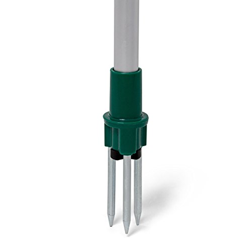 Relaxdays Unkrautstecher Länge: 100 cm Unkrautentferner aus Aluminium mit Auswurf-Mechanismus Löwenzahnstecher und Distelstecher ergonomischer Unkrautzieher mit Stahlkrallen, grün-grau - 5