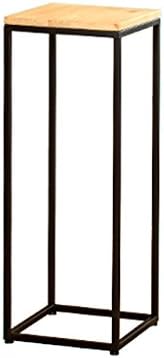 NNIU- Modern Minimalist Flower Stand, Wrought Iron Solid Wood Panel Flowerpot Shelf, Rectangular Column Plant Stand ( Size : 31.5in*11.8in*11.8in )